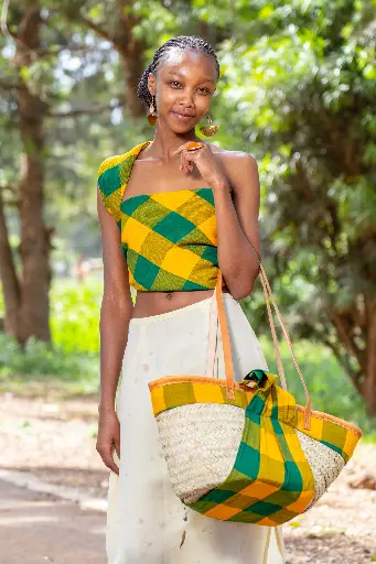 Shopping basket with matching masaai shuka.